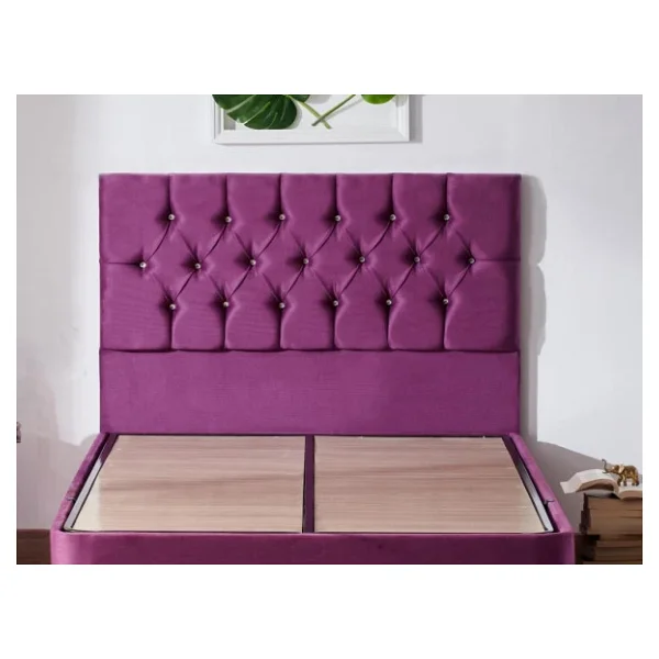 Niron Violet Yatak Seti 120x200 Cm Tek Kişilik Yatak Baza Başlık Takımı - Orta Sert Yatak Mor Baza Ve Başlığı - Görsel 10