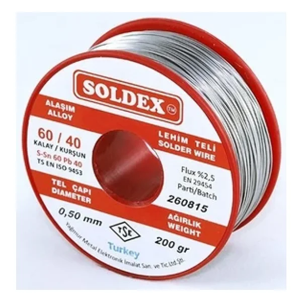 Soldex 60/40 200 gr 0.50 mm Lehim Teli - Görsel 4