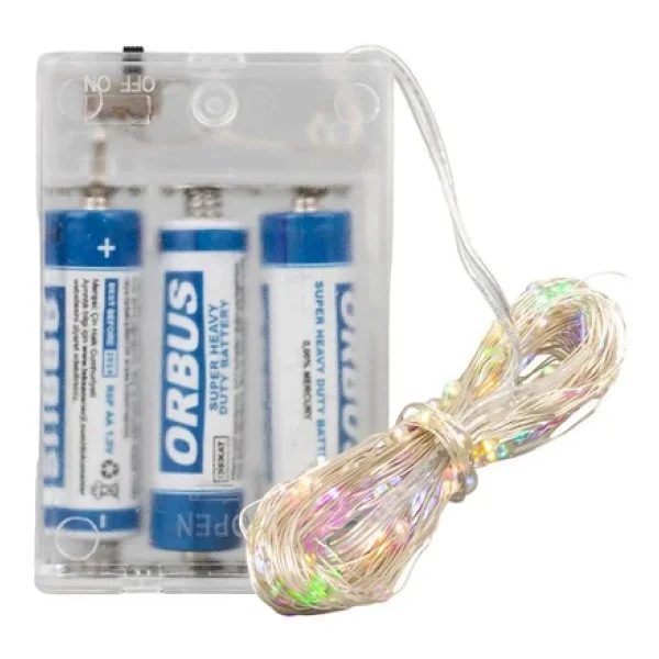 3xaa Pilli 4 Renkli Rgb Sabit 10 Metre Kablolu Bağ Led - Görsel 2