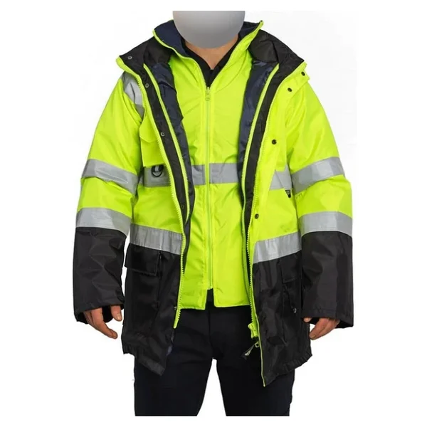 Reflektörlü Oxford Çift Renk 300d Oxford 5+1 Parka Sarı Sarı - Görsel 5