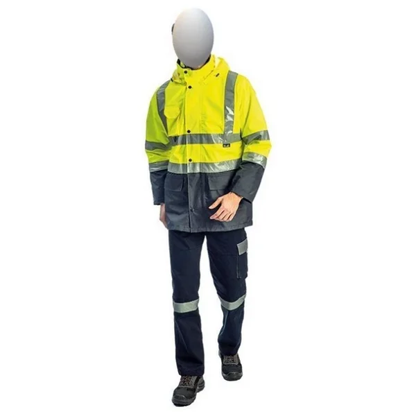 Reflektörlü Oxford Çift Renk 300d Oxford 5+1 Parka Sarı Sarı - Görsel 8