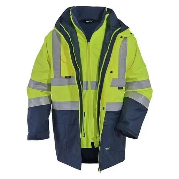 Reflektörlü Oxford Çift Renk 300d Oxford 5+1 Parka Sarı Sarı - Görsel 7