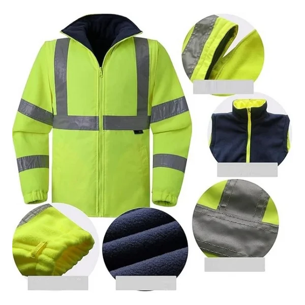 Reflektörlü Oxford Çift Renk 300d Oxford 5+1 Parka Sarı Sarı - Görsel 2