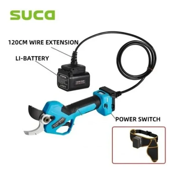 Suca 8611-8612 Akülü Budama Makası Bel Çantası Ve Uzatma Kablosu - Görsel 5