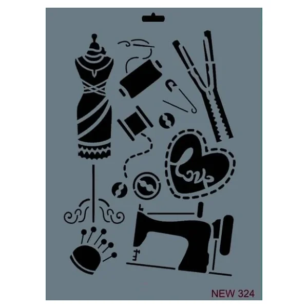 Rich New Seri N-324 Stencil 35x25 cm - Görsel 5