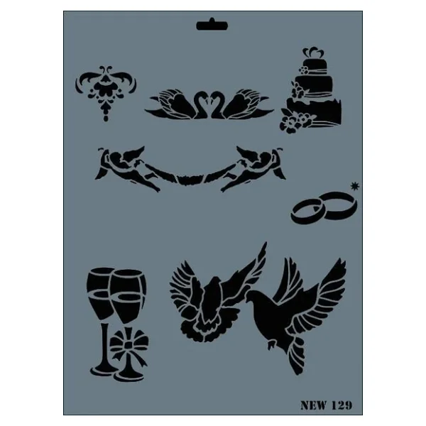Rich New Seri N-129 Stencil 35x25 cm - Görsel 4