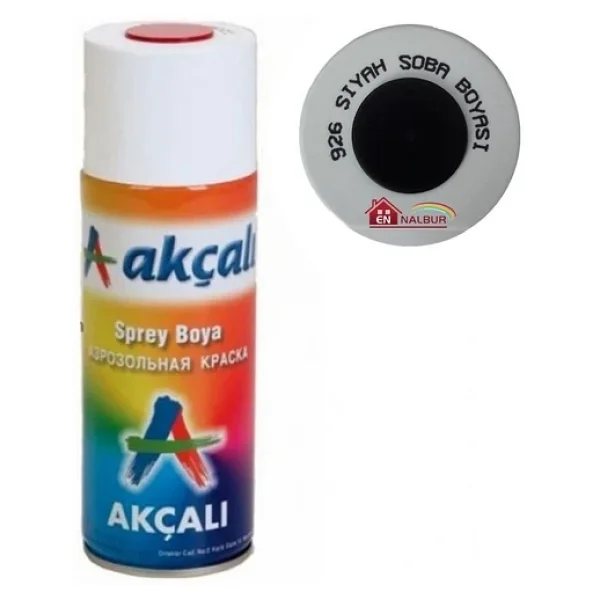 Akçalı Sprey Boya 926 Siyah Soba Boyası 400ml - Görsel 8
