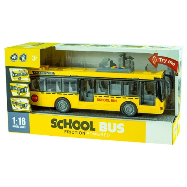 Oyuncak Okul Otobüsü Işıklı Sesli Sürtmeli 27 Cm - Görsel 9
