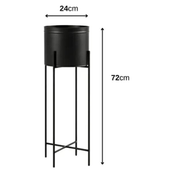Orvila Siyah Dekoratif Ayaklı Metal Çiçeklik 72cm Saksılık - Görsel 4