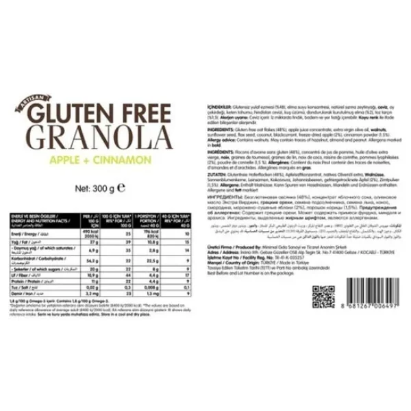 Mom's Natural Foods Glutensiz Elmalı Granola 300 gr - Görsel 5