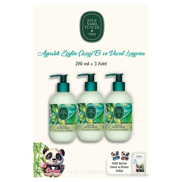 Eyüp Sabri Tuncer Ayvalık Zeytin Çiçeği Vücut Losyonu 280 ml ve 60'lı ROSIE Pamuk - Görsel 2