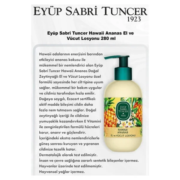 Eyüp Sabri Tuncer Hawaii Ananas El ve Vücut Losyonu 280 ml 5 Al 4 Öde ve Rosie Pamuk - Görsel 3