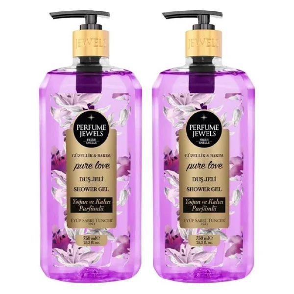 Eyüp Sabri Tuncer Perfume Jewels Pure Love Duş Jeli 750 ml 2 Adet - Görsel 2