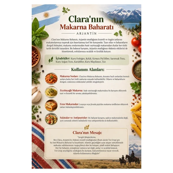 Clara'nın Makarna Baharatı 100 gr Clara's Pasta Seasoning - Görsel 4