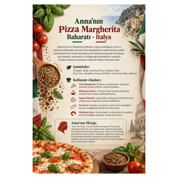 Anna'nın Pizza Margherita Baharatı 100 gr Anna's Pizza Margherita Seasoning - Görsel 4