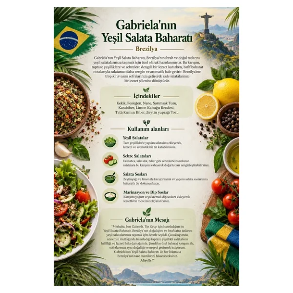 Gabriela'nın Yeşil Salata Baharatı 100 gr Gabriela's Green Salad Seasoning - Görsel 4