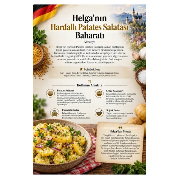 Helga'nın Hardallı Patates Salatası Baharatı 100 gr Helga's Mustard Potato Salad Seasoning - Görsel 3