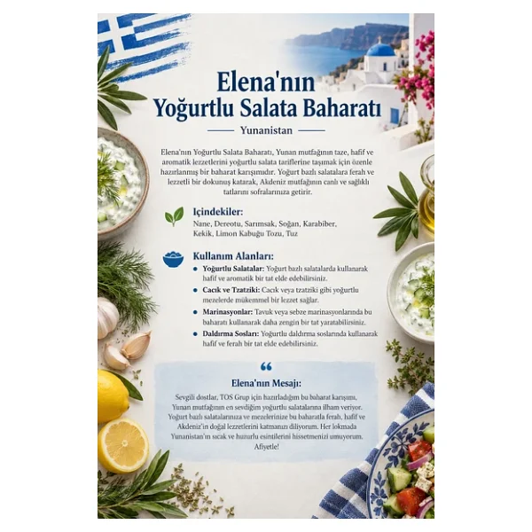 Elena'nın Yoğurtlu Salata Baharatı 100 gr Elena's Yogurt Salad Seasoning - Görsel 4