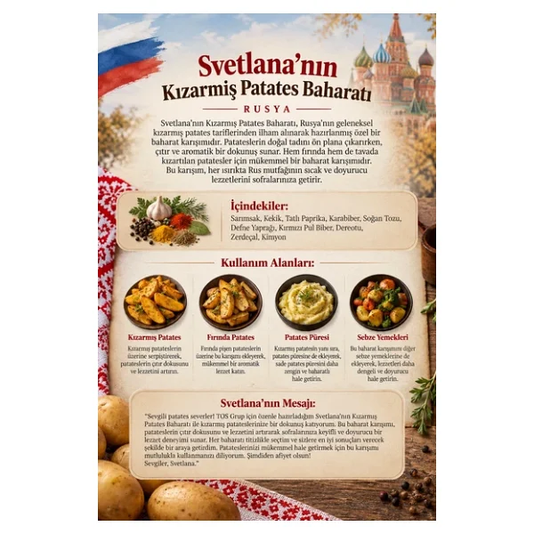Svetlana'nın Kızarmış Patates Baharatı 100 gr Svetlana's Fried Potatoes Seasoning - Görsel 4
