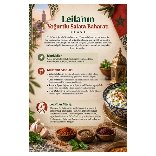 Leila'nın Yoğurtlu Salata Baharatı 100 gr Leila's Yogurt Salad Seasoning - Görsel 4
