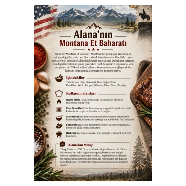 Alana'nın Montana Et Baharatı 100 gr Alana's Montana Meat Spice - Görsel 3
