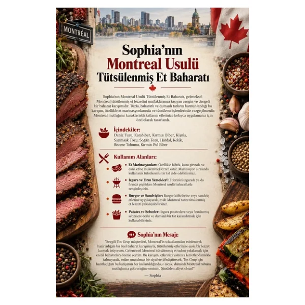 Sophia'nın Montreal Usulü Tütsülenmiş Et Baharatı 100 gr Sophia's Montreal-Style Smoked Meat Spice - Görsel 4