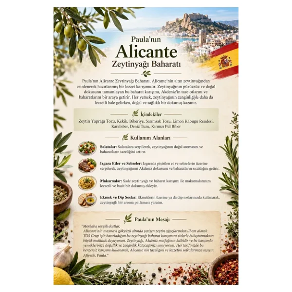 Paula'nın Alicante Zeytinyağı Baharatı 100 gr Paula's Alicante Olive Oil Spice - Görsel 3