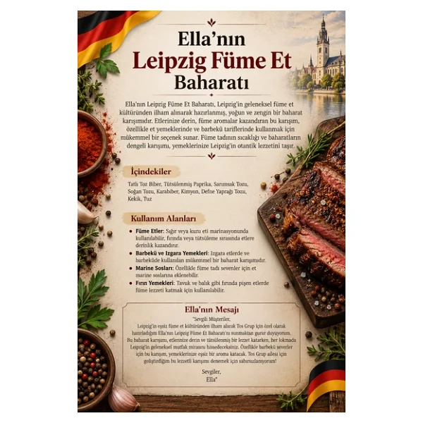 Ella'nın Leipzig Füme Et Baharatı 100 gr Ella's Leipzig Smoked Meat Spice - Görsel 3