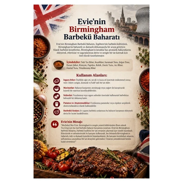Evie'nin Birmingham Barbekü Baharatı 100 gr Evie's Birmingham BBQ Spice - Görsel 3