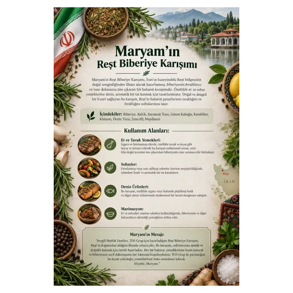 Maryam'ın Reşt Biberiye Karışımı 100 gr Maryam's Rasht Rosemary Blend - Görsel 3