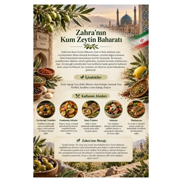 Zahra'nın Kum Zeytin Baharatı 500 gr Zahra's Qom Olive Spice - Görsel 4