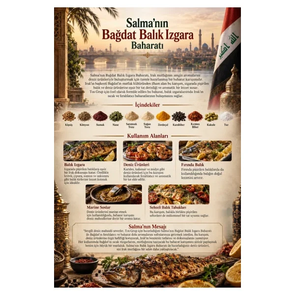 Salma'nın Bağdat Balık Izgara Baharatı 100 gr Salma's Baghdad Grilled Fish Spice - Görsel 4