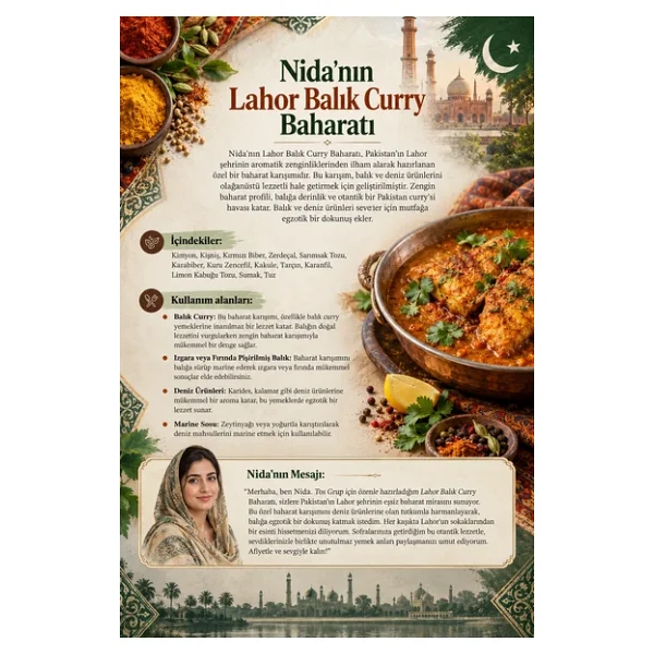 Nida'nın Lahor Balık Curry Baharatı 250 gr Nida's Lahore Fish Curry Spice - Görsel 4