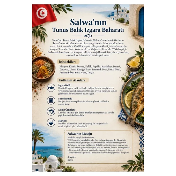 Salwa'nın Tunus Balık Izgara Baharatı 100 gr Salwa's Tunisian Grilled Fish Spice - Görsel 3