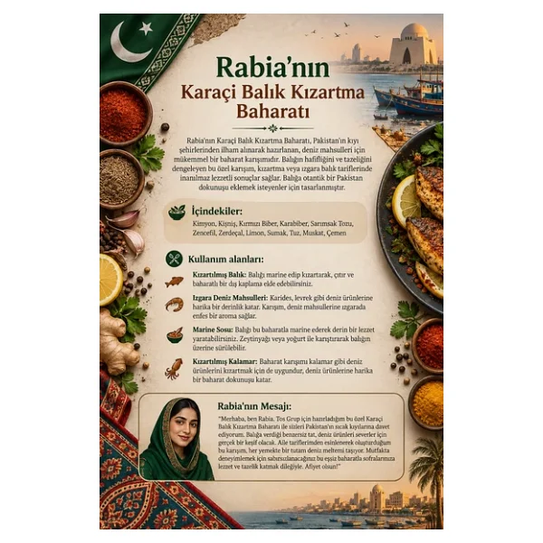 Rabia'nın Karaçi Balık Kızartma Baharatı 100 gr Rabia's Karachi Fried Fish Spice - Görsel 4