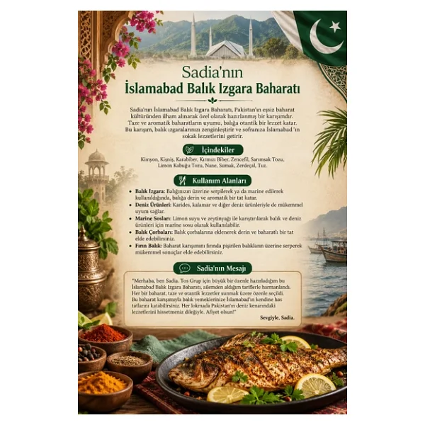 Sadia'nın İslamabad Balık Izgara Baharatı 250 gr Sadia's Islamabad Grilled Fish Spice - Görsel 4