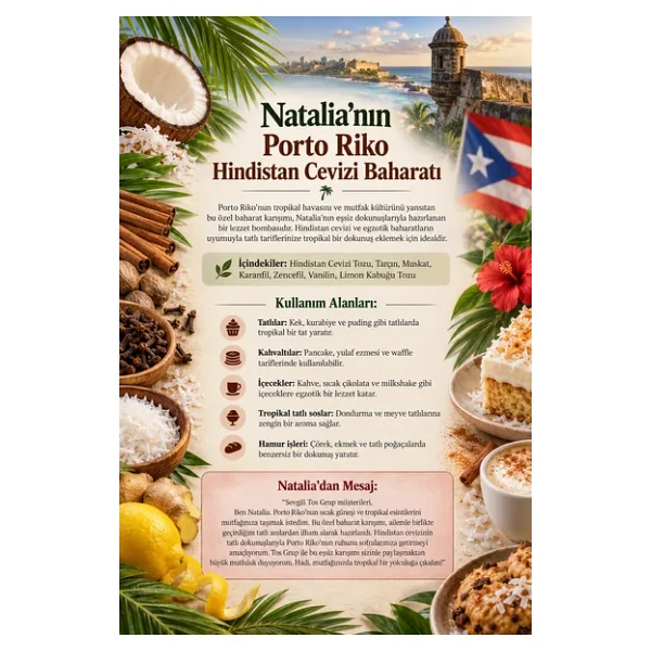 Natalia'nın Porto Riko Hindistan Cevizi Baharatı 100 gr Natalia's Puerto Rican Coconut Spice - Görsel 3