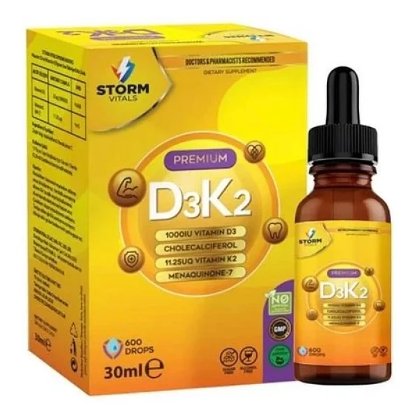 Storm Vitals Premium D3K2 30 ml Damla - Görsel 5