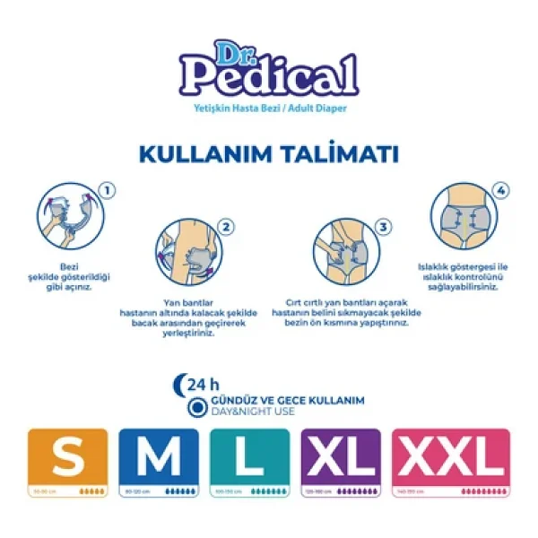 Dr. Pedical Belbantlı Küçük Boy S 30'lu 2 Adet Hasta Bezi - Görsel 6