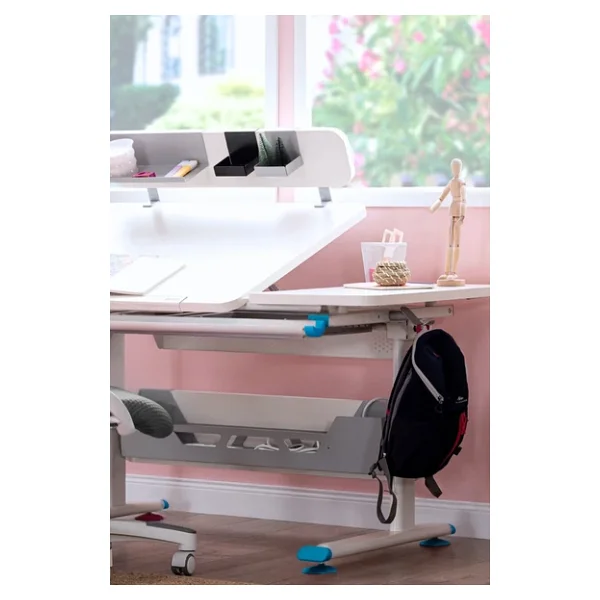 Creo Mobili Yükseklik Ve Eğim Ayarlı, Vega Advanced Bilgisayar Ve Çalışma Masası Takımı Ekru/mavi - Görsel 3