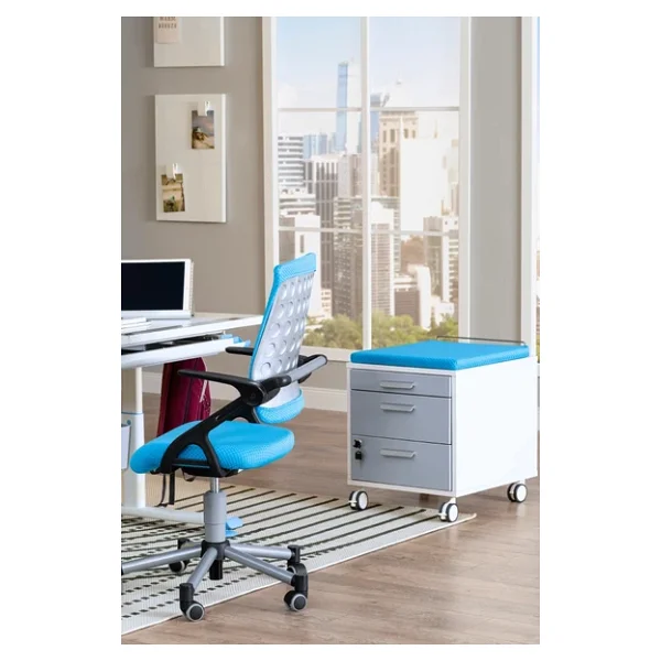 Creo Mobili Yükseklik ve Eğim Ayarlı, Vega Premium Bilgisayar ve Çalışma Masası Takımı Beyaz/Mavi Mavi - Görsel 5