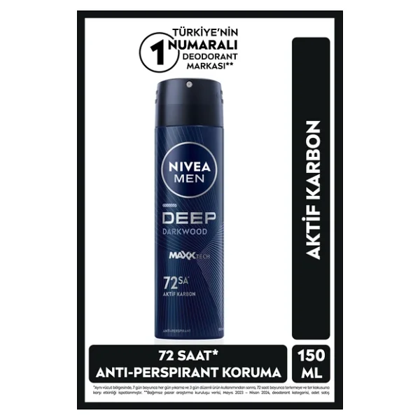 Nivea Men Deep Dimension Aktif Karbon 150 ml Erkek Deodorant - Görsel 4