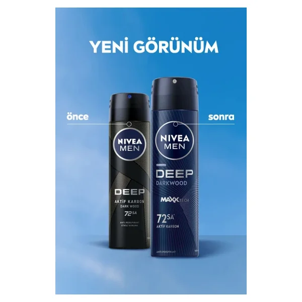 Nivea Men Deep Dimension Aktif Karbon 150 ml Erkek Deodorant - Görsel 5