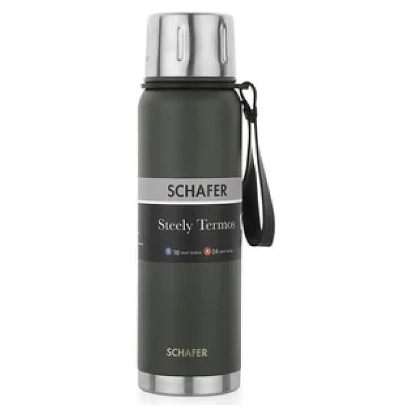 Schafer Steely Yeşil 750 ml Çelik Termos - Görsel 7