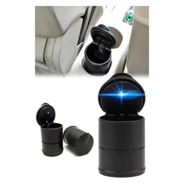 CMT Led Işıklı Oto Araç Içi Küllük Araba Kül Tablası Kapaklı Kokusuz - Görsel 6