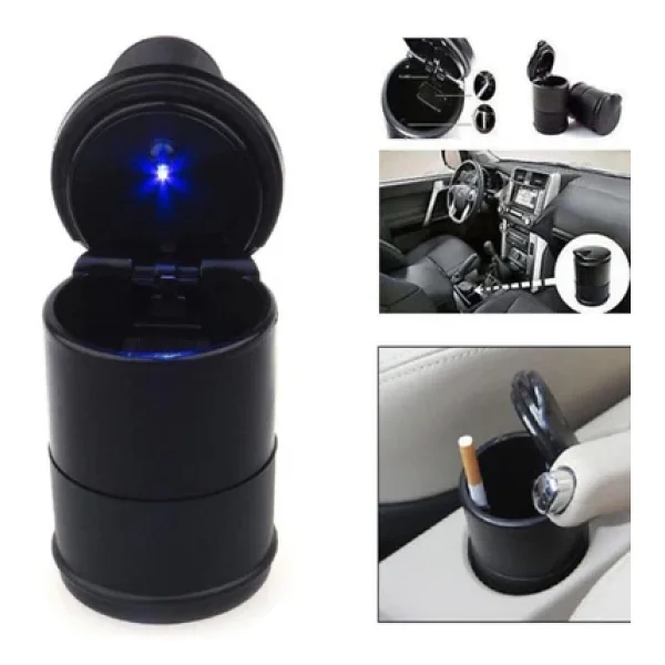 CMT Led Işıklı Oto Araç Içi Küllük Araba Kül Tablası Kapaklı Kokusuz - Görsel 2