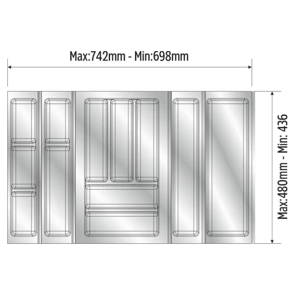 Mutfak Çekmece Içi Kaşıklık 74cm X 48cm Yanlar Ve Boydan 4cm Kesilebilir, Beyaz - Görsel 4