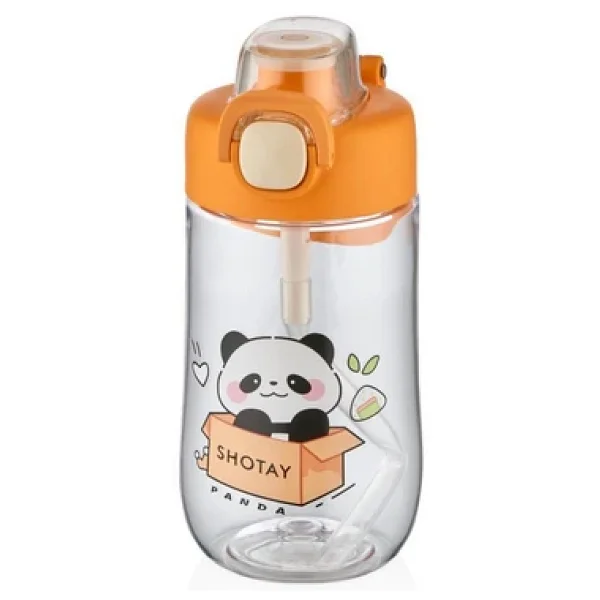 Shotay ST-7011 Panda Desenli Turuncu 500 ml Tritan Matara - Görsel 7