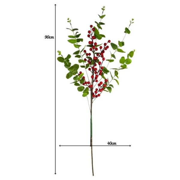 Yapay Çiçek Okaliptus Ve Kokina 90Cm Uzun Dal - Görsel 3