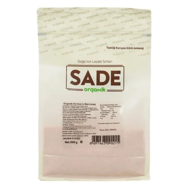Sade Organik 500 gr Kırmızı İç Mercimek - Görsel 6